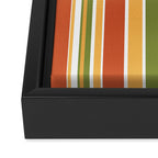 Retro Stripes - Mid Century Modern 50s 60s 70s Pattern in Green, Orange, Yellow, and White Framed Canvas Print Gallery Image 3