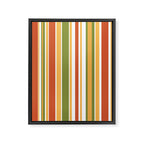 Retro Stripes - Mid Century Modern 50s 60s 70s Pattern in Green, Orange, Yellow, and White Framed Canvas Print Gallery Image 8