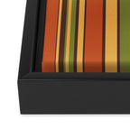 Retro Stripes - Mid Century Modern 50s 60s 70s Pattern in Green, Orange, Yellow, and Brown Framed Canvas Print Gallery Image 3
