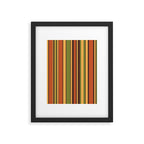 Retro Stripes - Mid Century Modern 50s 60s 70s Pattern in Green, Orange, Yellow, and Brown Framed Art Print Gallery Image 6