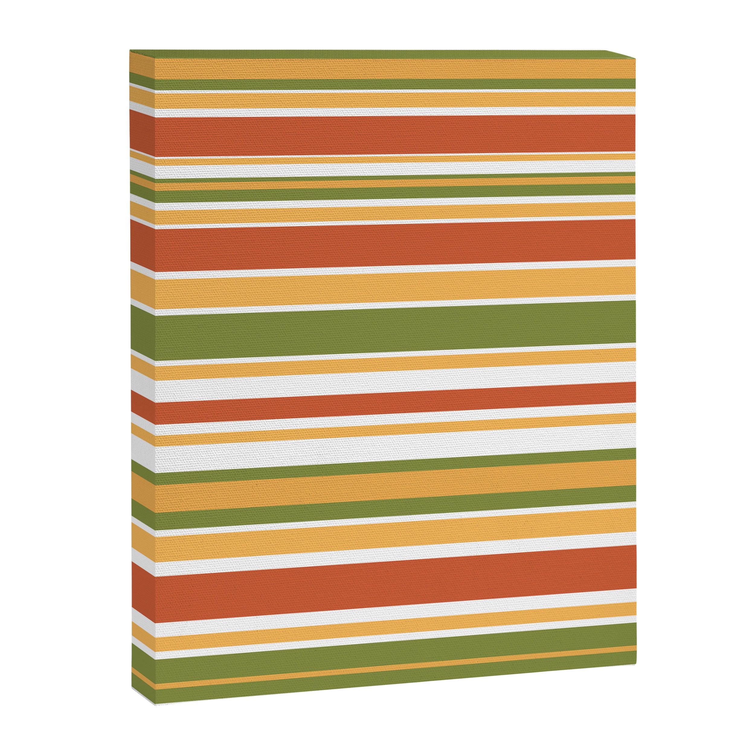 Retro Stripes Olive Green Burnt Orange Goldenrod Pattern Canvas Print Gallery Image 8