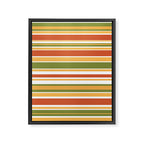 Retro Stripes Olive Green Burnt Orange Goldenrod Pattern Framed Canvas Print Gallery Image 8