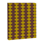 Retro Stripes Wavy Ogee A-Go-Go Vertical Pattern in Dark Brown and Chartreuse Olive Yellow Canvas Print Gallery Image 8