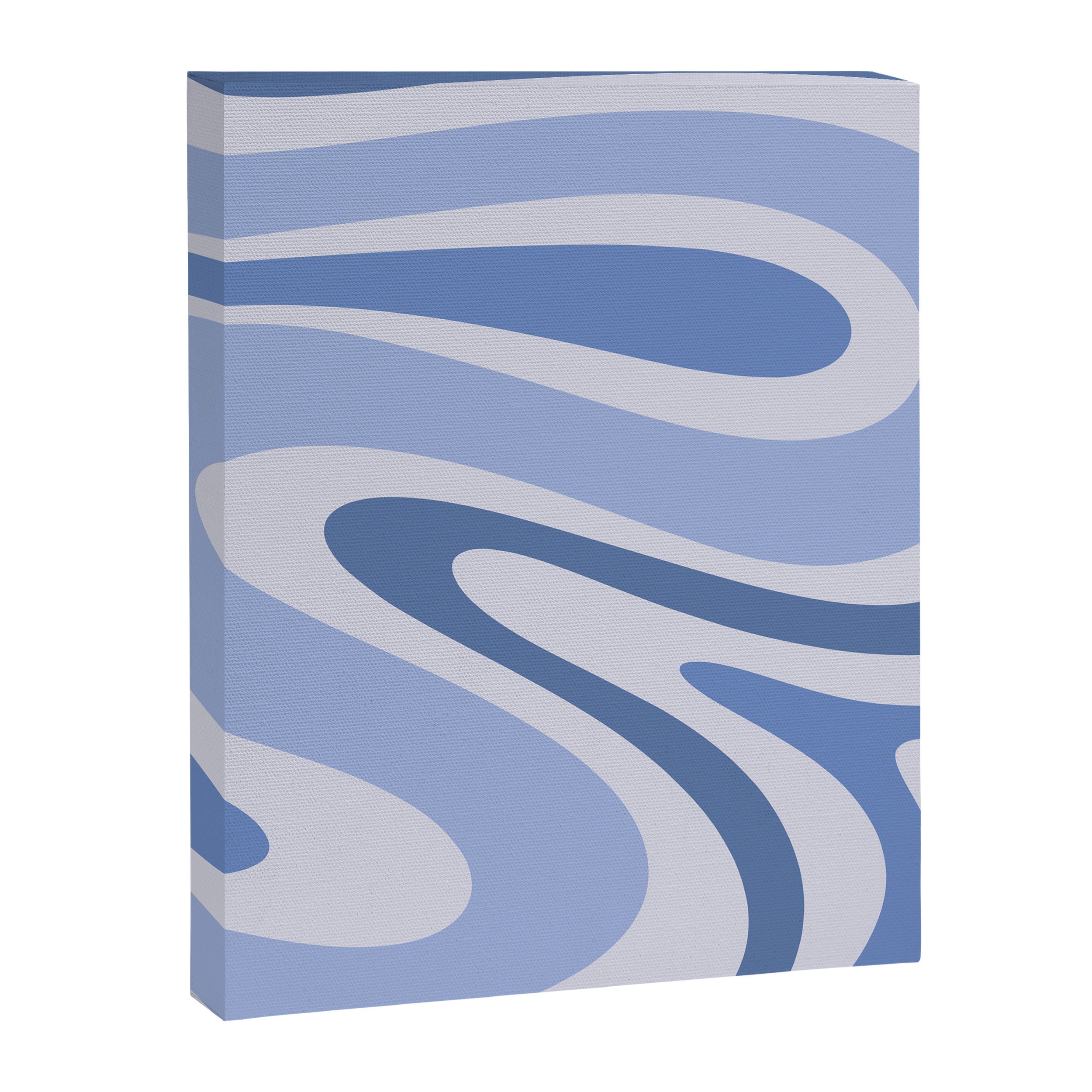 Retro Swirls Periwinkle Blue Abstract Canvas Print Gallery Image 8
