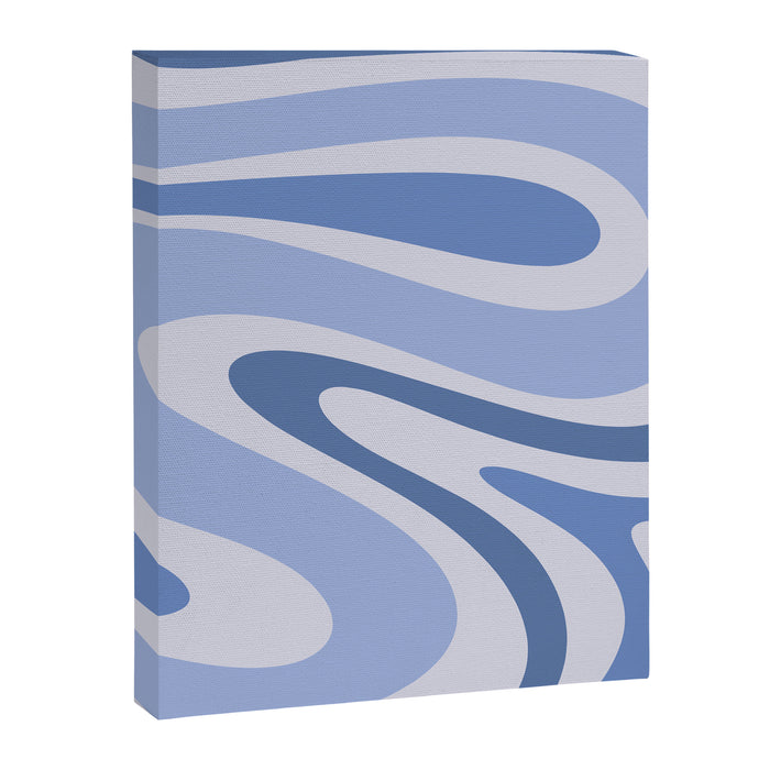 Retro Swirls Periwinkle Blue Abstract Canvas Print Gallery Image 1