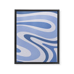 Retro Swirls Periwinkle Blue Abstract Framed Canvas Print Gallery Image 8