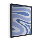 Retro Swirls Periwinkle Blue Abstract Framed Canvas Print Gallery Image 2