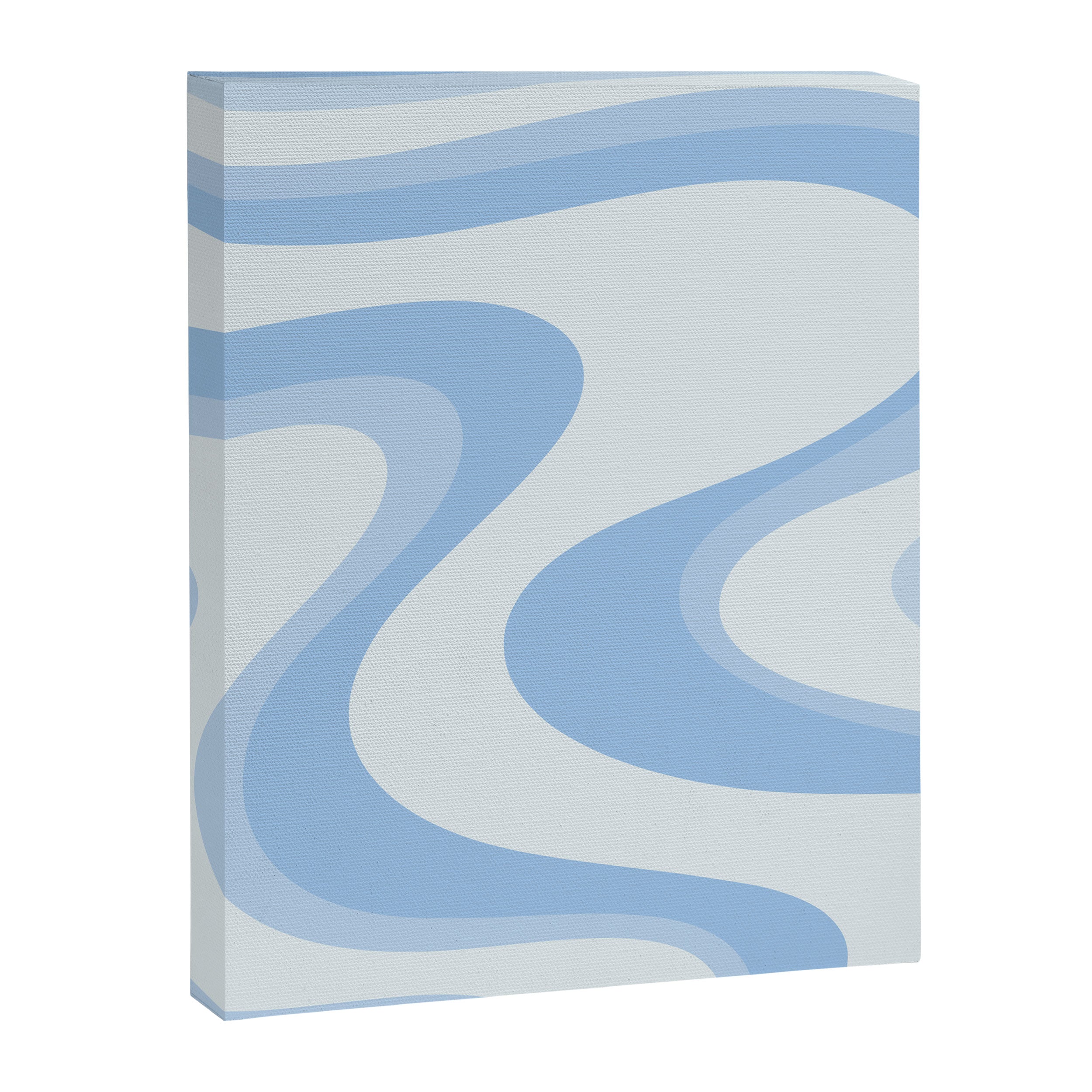 Retro Swirls Powder Blue Abstract Pattern Canvas Print Gallery Image 8