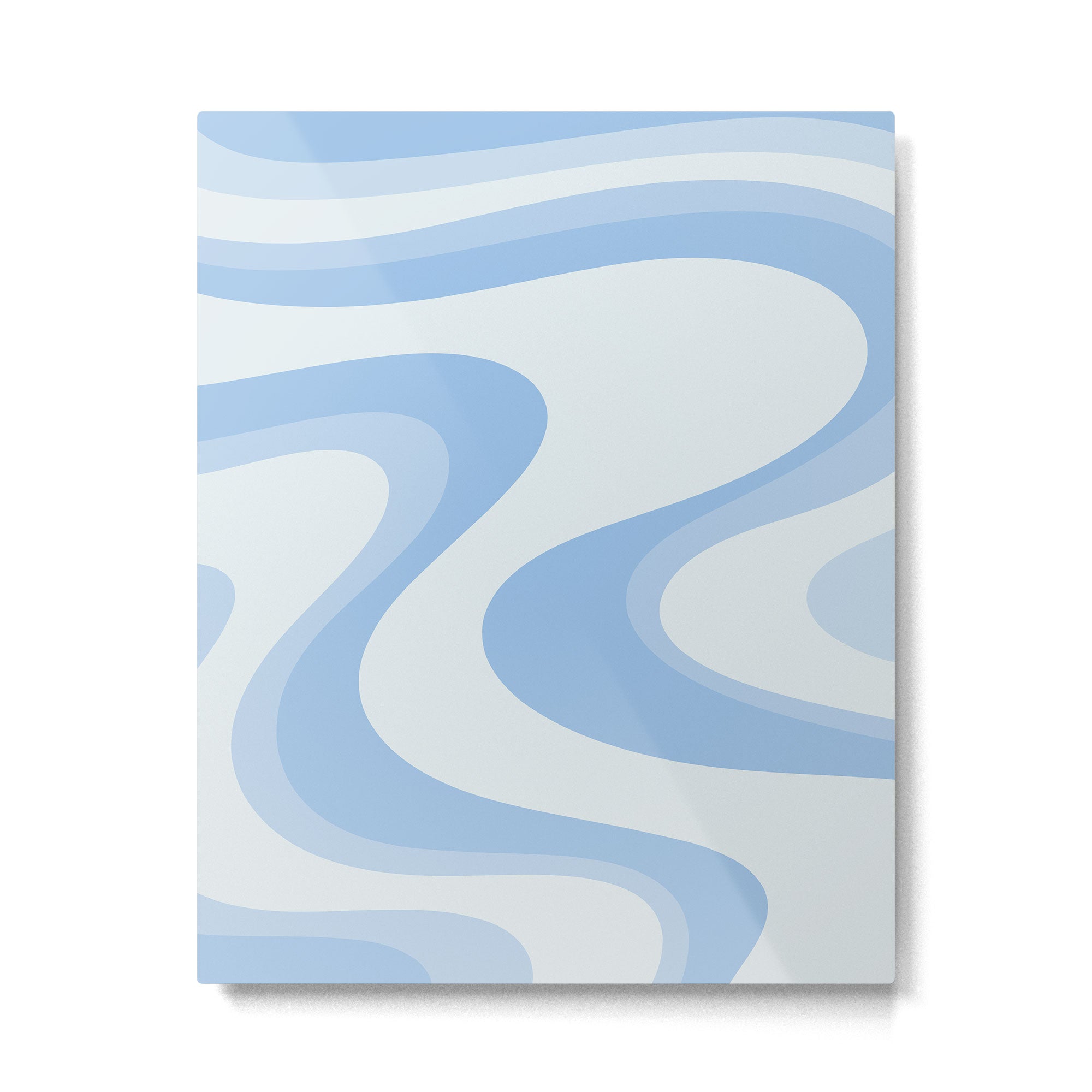 Retro Swirls Powder Blue Abstract Pattern Metal Print Gallery Image 6