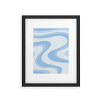 Retro Swirls Powder Blue Abstract Pattern Framed Art Print Gallery Image 6