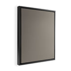 Retro Taupe Mushroom Gray Solid Framed Canvas Print Gallery Image 2