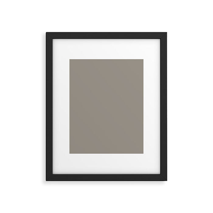 Retro Taupe Mushroom Gray Solid Framed Art Print Gallery Image 1