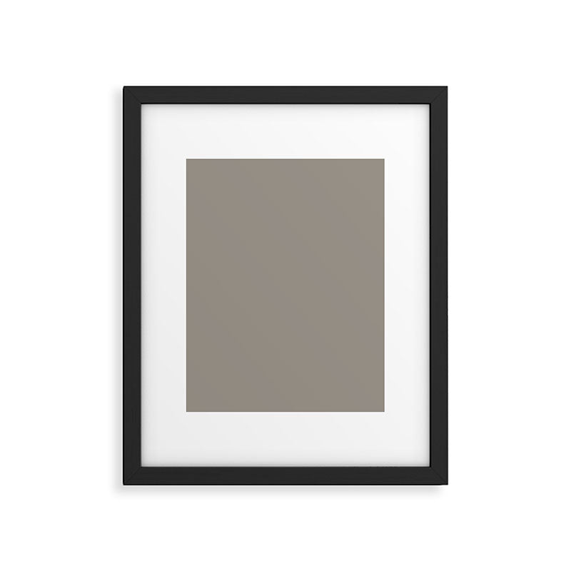 Retro Taupe Mushroom Gray Solid Framed Art Print Gallery Image 6