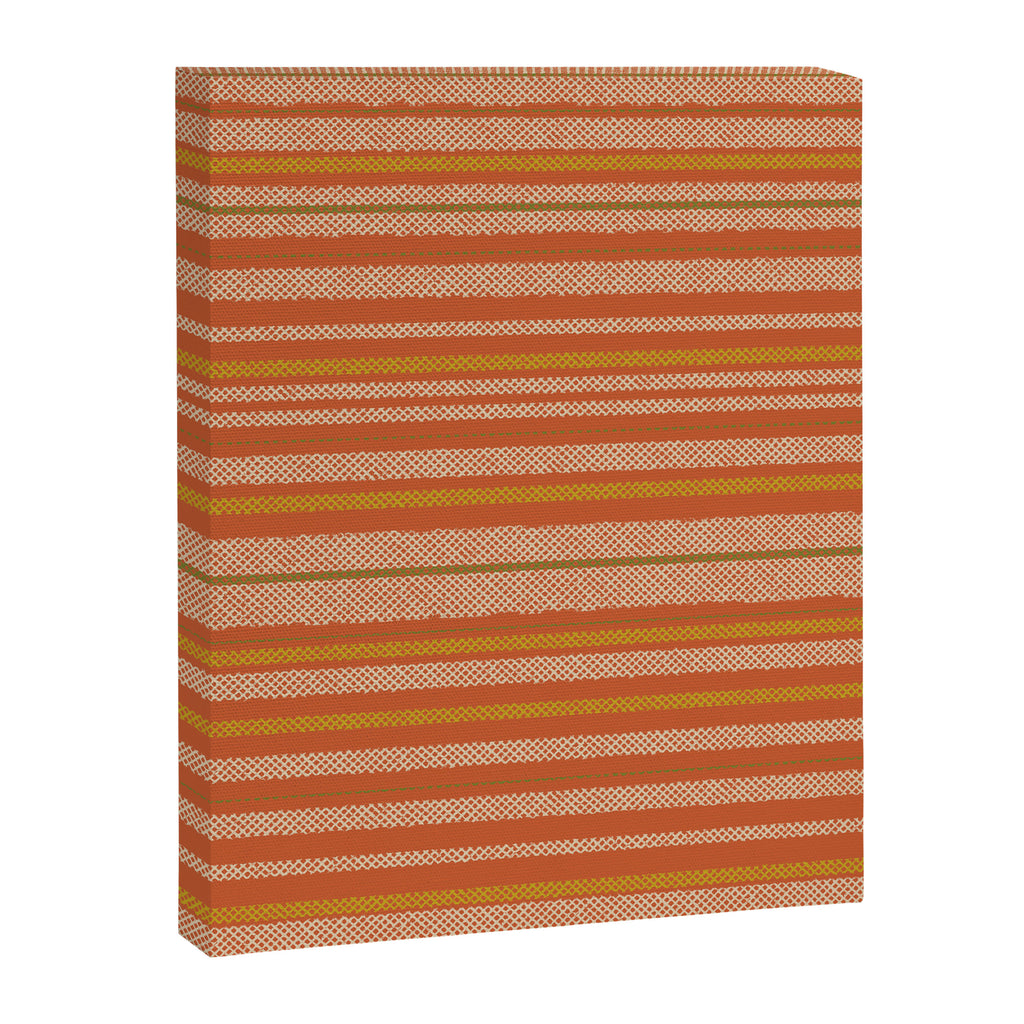 Retro Textured Stripes in Mid Century Modern Mustard, Beige, Olive, and Orange Canvas Print Gallery Image 8