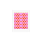 Retro Vintage 50s Starbursts Pattern in Orange and Bright Pink Art Print Gallery Image 1