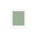 Retro Vintage Atomic Age 50s Star Pattern in Pink and Mint Teal Art Print Gallery Image 1