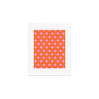 Retro Vintage Starbursts Pattern in Bright Pink Lavender and Orange Art Print Gallery Image 1
