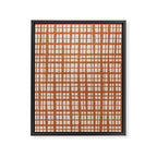 Retro Watercolor Plaid Painted Stripe Pattern in Clay and Putty Framed Canvas Print Gallery Image 8