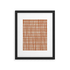 Retro Watercolor Plaid Painted Stripe Pattern in Clay and Putty Framed Art Print Gallery Image 6
