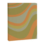 Retro Waves Abstract Pattern Celadon Green Orange Canvas Print Gallery Image 8