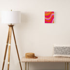 Retro Waves Abstract Pattern Pink Magenta Orange Canvas Print Gallery Image 2