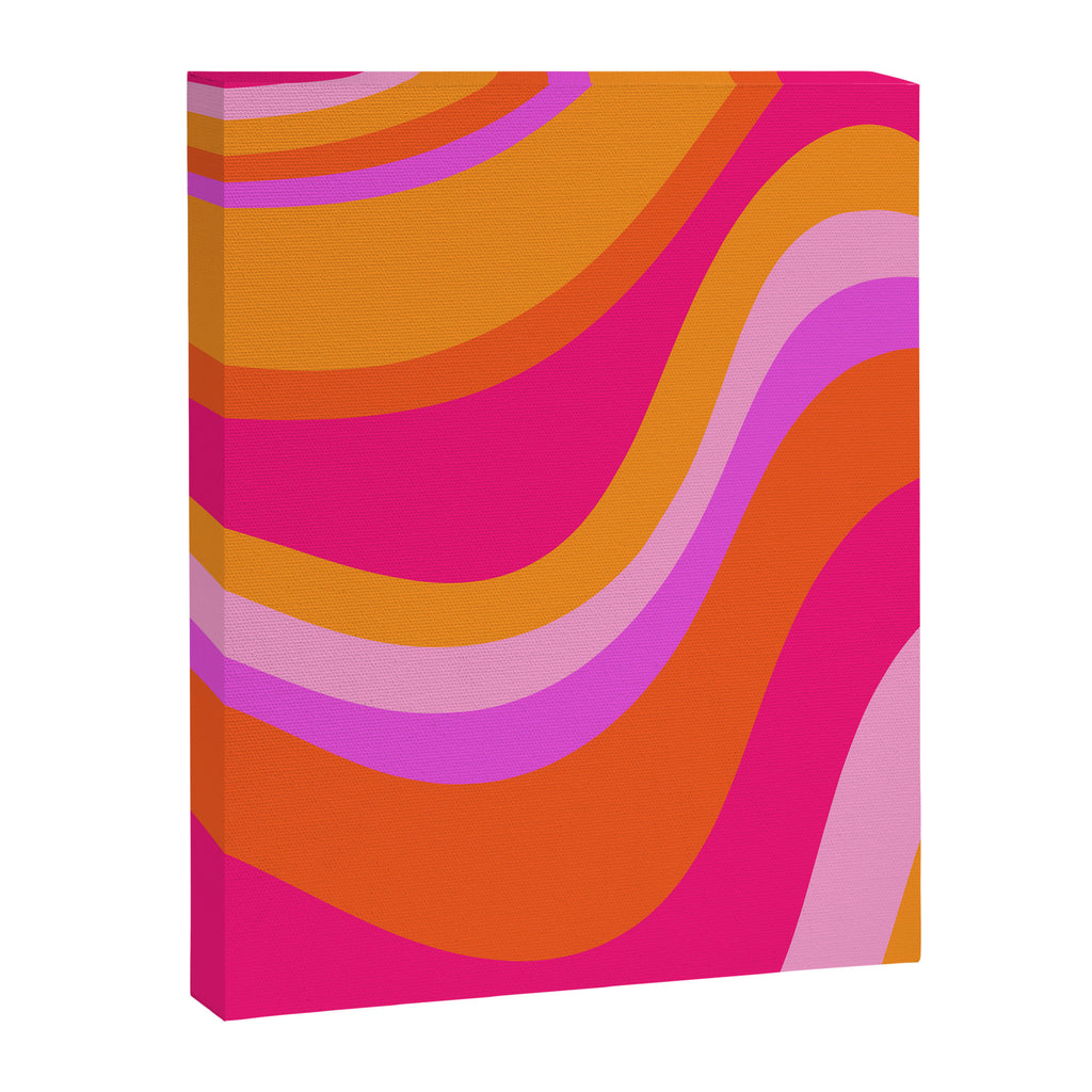 Retro Waves Abstract Pattern Pink Magenta Orange Canvas Print Gallery Image 8