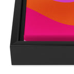 Retro Waves Abstract Pattern Pink Magenta Orange Framed Canvas Print Gallery Image 3
