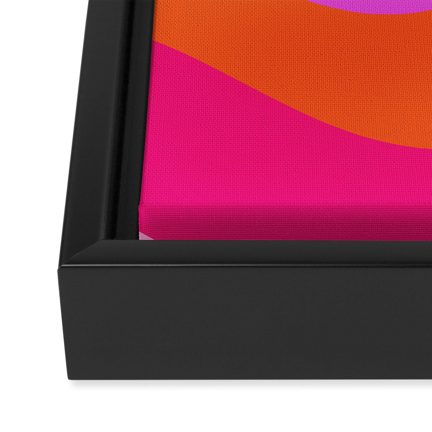 Retro Waves Abstract Pattern Pink Magenta Orange Framed Canvas Print Gallery Image 3