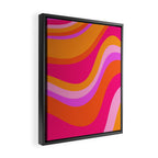 Retro Waves Abstract Pattern Pink Magenta Orange Framed Canvas Print Gallery Image 2