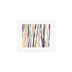 Ribbon Abstract in Mustard Yellow, Blush Pink, Navy Blue, Grey, Almond, and White Minimalist Modern Pattern Art Print Gallery Image 1