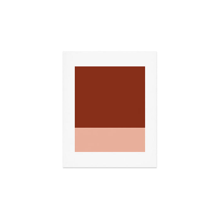 Rich Maroon Rust and Pale Salmon Color Block Art Print Gallery Image 1