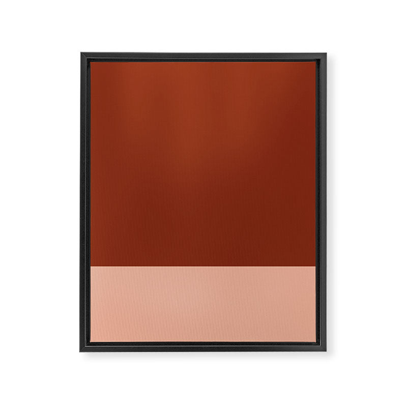 Rich Maroon Rust and Pale Salmon Color Block Framed Canvas Print Gallery Image 8