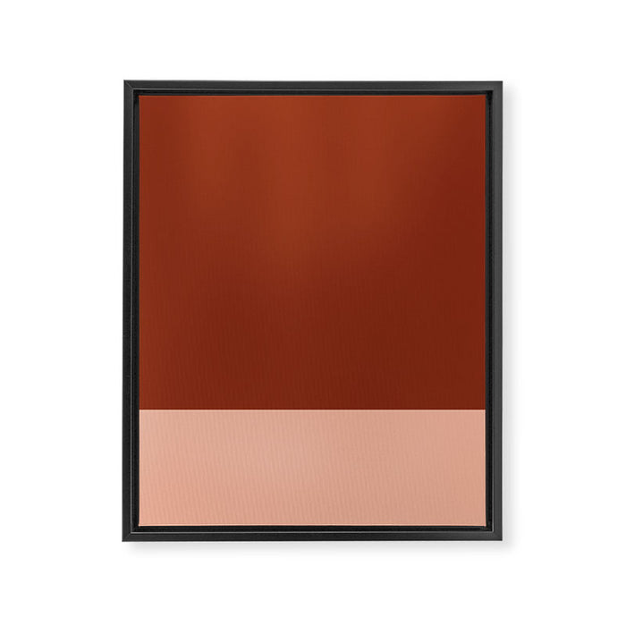 Rich Maroon Rust and Pale Salmon Color Block Framed Canvas Print Gallery Image 1