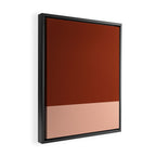 Rich Maroon Rust and Pale Salmon Color Block Framed Canvas Print Gallery Image 2