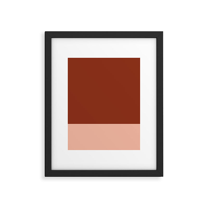 Rich Maroon Rust and Pale Salmon Color Block Framed Art Print Gallery Image 6