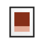 Rich Maroon Rust and Pale Salmon Color Block Framed Art Print Gallery Image 6