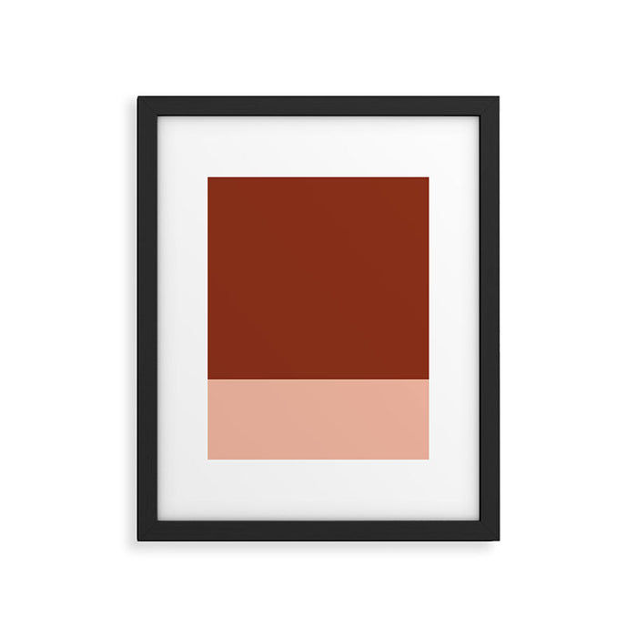 Rich Maroon Rust and Pale Salmon Color Block Framed Art Print Gallery Image 1