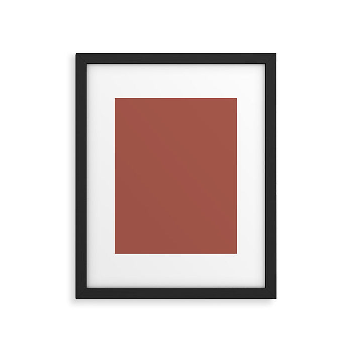 Rich Warm Burnt Sienna Adobe Clay Earth Tone Solid  Framed Art Print Gallery Image 1