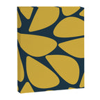 Riverbed Stones Minimalist Abstract Pattern in Light Mustard Yellow and Navy Blue Canvas Print Gallery Image 8