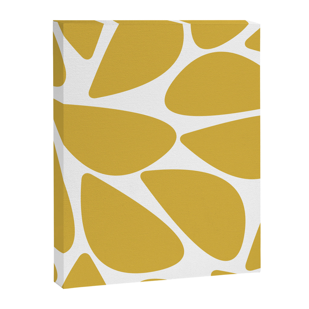 Riverbed Stones Minimalist Abstract Pattern in Light Mustard Yellow and White Canvas Print Gallery Image 8