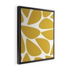 Riverbed Stones Minimalist Abstract Pattern in Light Mustard Yellow and White Framed Canvas Print Gallery Image 2