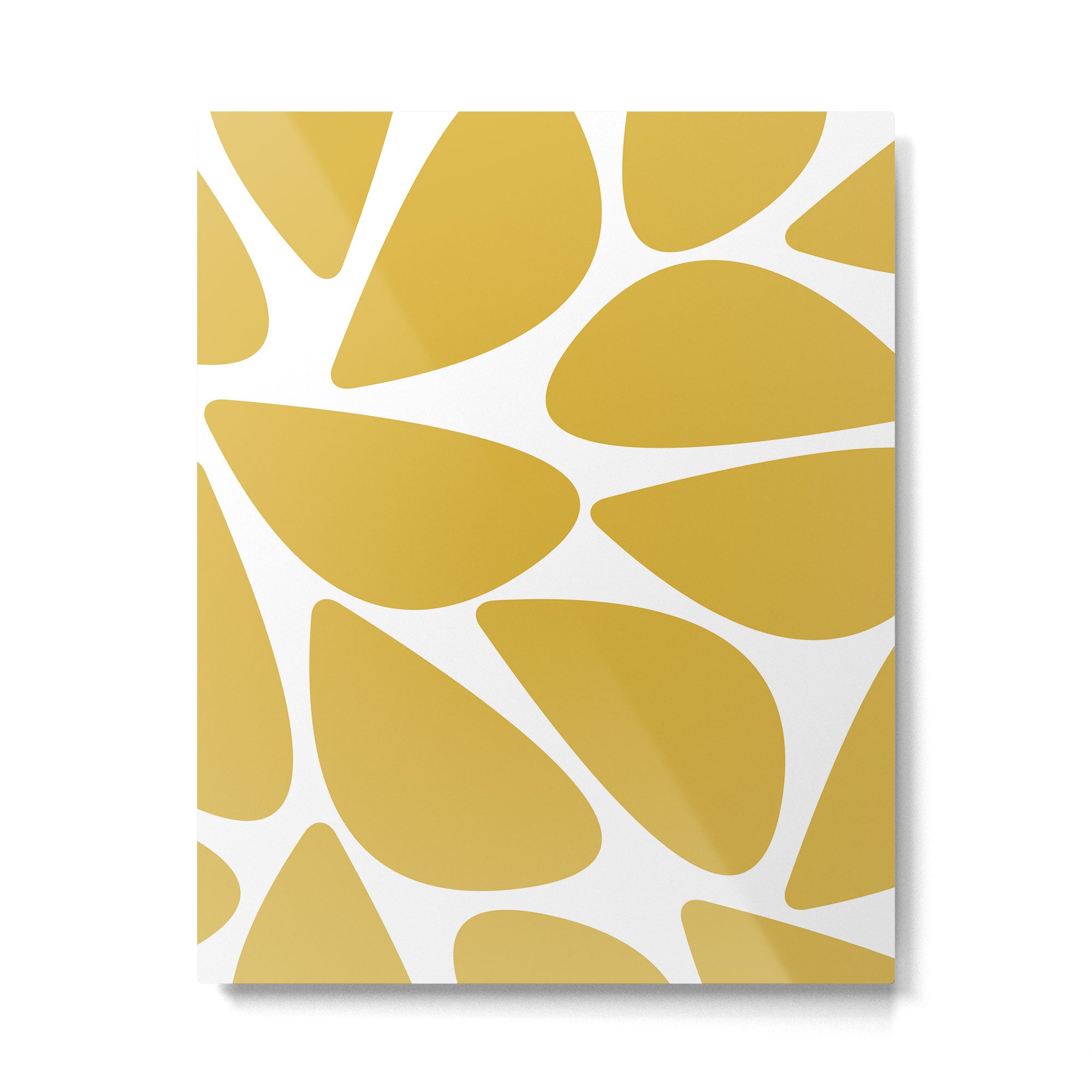Riverbed Stones Minimalist Abstract Pattern in Light Mustard Yellow and White Metal Print Gallery Image 6