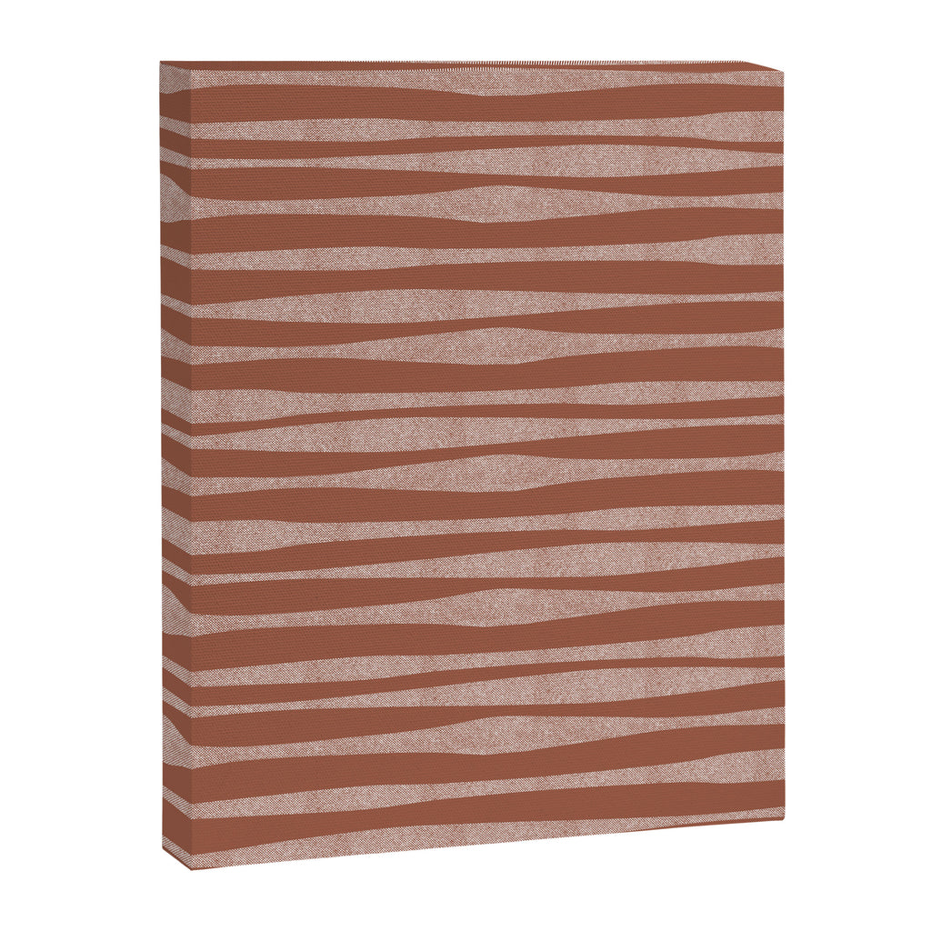 Riverbed Stripes Textured Stripe Pattern in Baked Clay Canvas Print Gallery Image 8