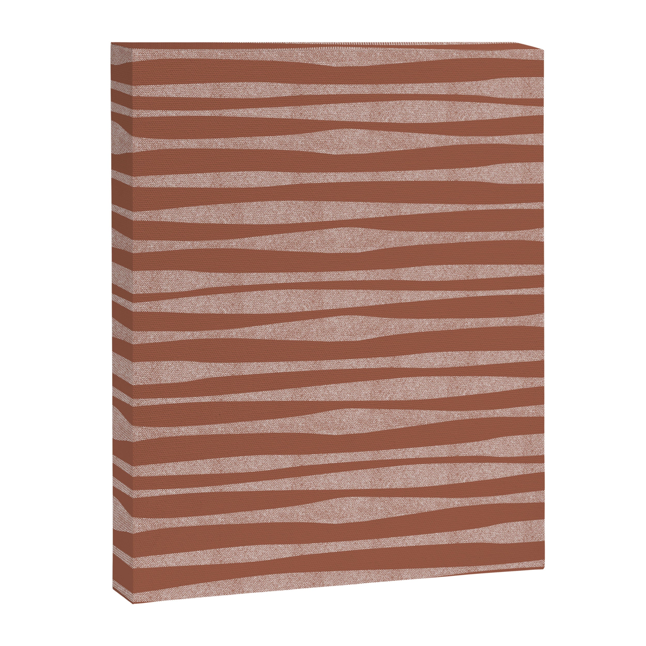 Riverbed Stripes Textured Stripe Pattern in Baked Clay Canvas Print Gallery Image 8