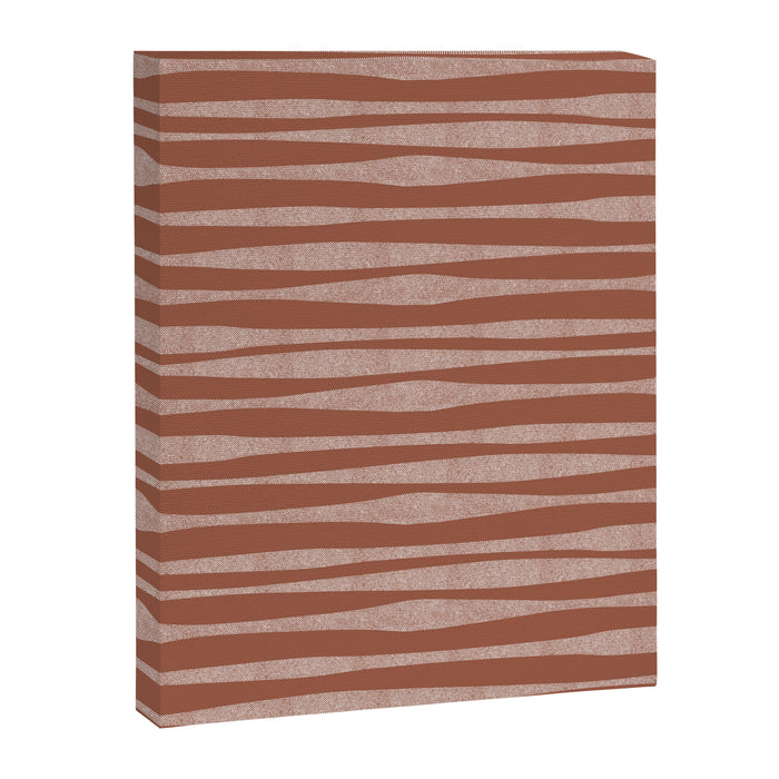Riverbed Stripes Textured Stripe Pattern in Baked Clay Canvas Print Gallery Image 1