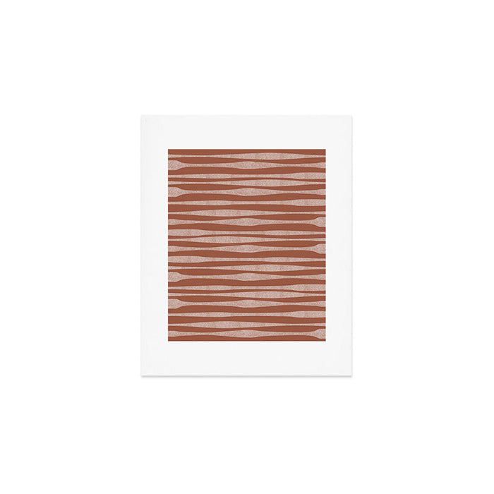 Riverbed Stripes Textured Stripe Pattern in Baked Clay Art Print Gallery Image 1