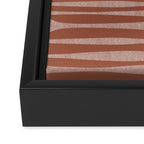 Riverbed Stripes Textured Stripe Pattern in Baked Clay Framed Canvas Print Gallery Image 3
