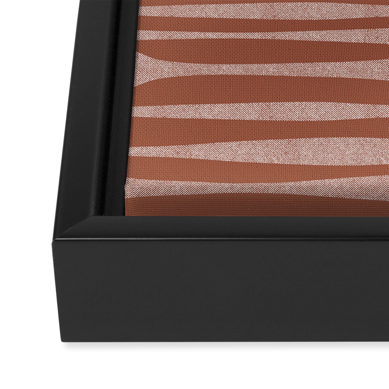 Riverbed Stripes Textured Stripe Pattern in Baked Clay Framed Canvas Print Gallery Image 3