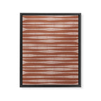Riverbed Stripes Textured Stripe Pattern in Baked Clay Framed Canvas Print Gallery Image 8