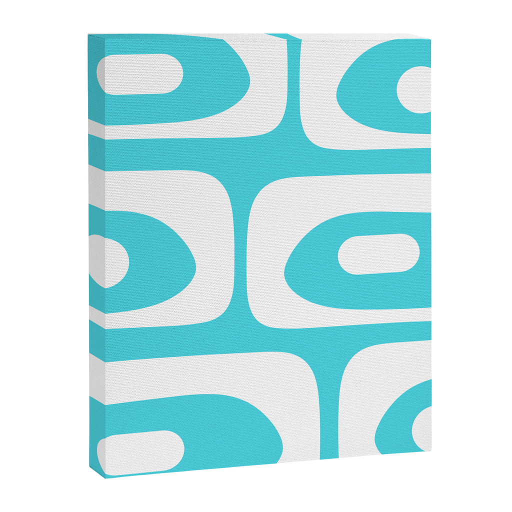 Robin's Egg Blue Turquoise Mid Century Modern Piquet Minimalist Abstract Canvas Print Gallery Image 8